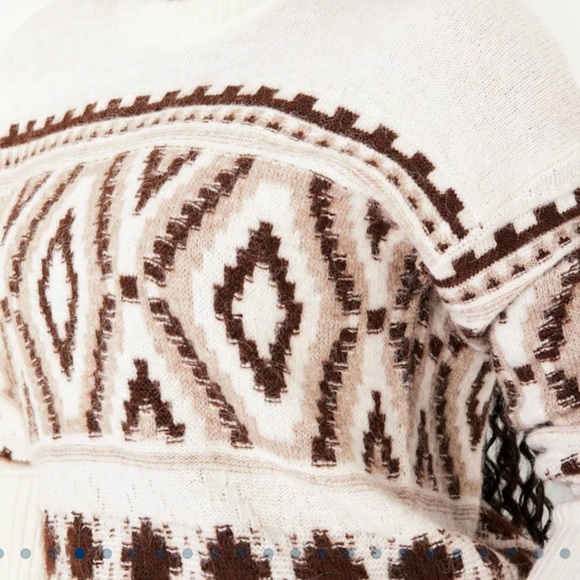 NWT OLD NAVY Cozy Pullover Sweater Color: Neutral Fair Isle SIZE MEDUIM - Picture 5 of 6